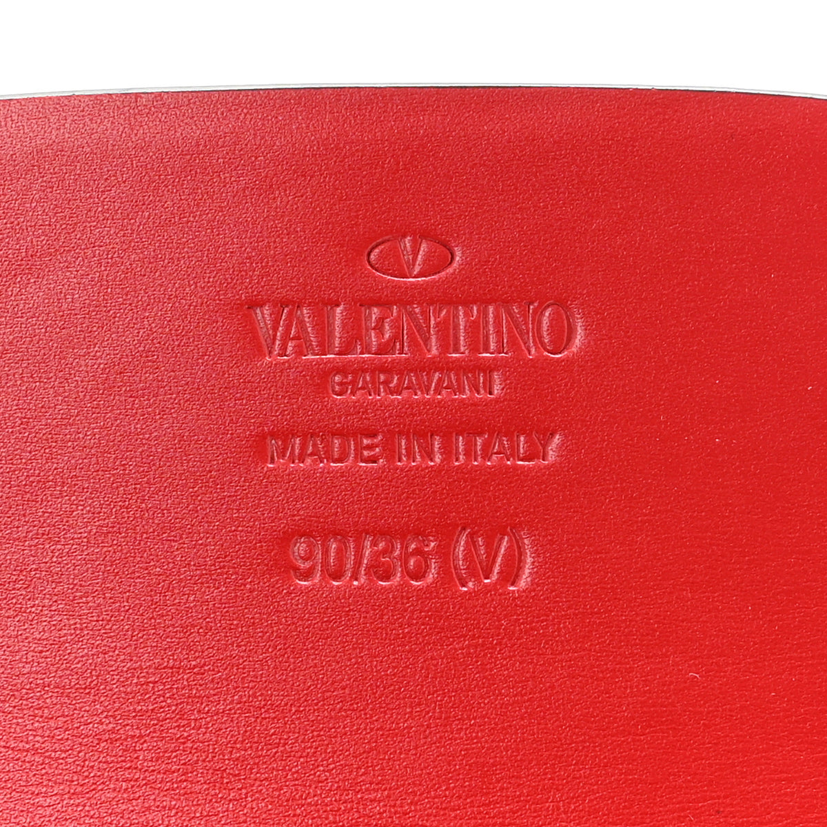 Valentino Garavani Glossy Calfskin 70mm VLogo Reversible Belt 90 36 Black Rouge Pur 5 of 7