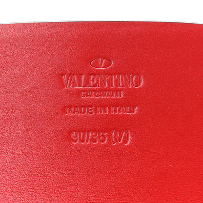 Valentino Garavani Glossy Calfskin 70mm VLogo Reversible Belt 90 36 Black Rouge Pur 5 of 7