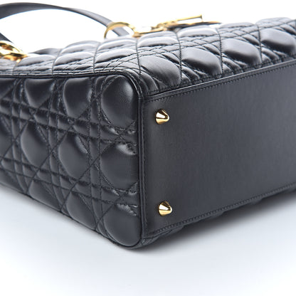 Christian Dior Lambskin Cannage Medium Lady Dior Black 6 of 7