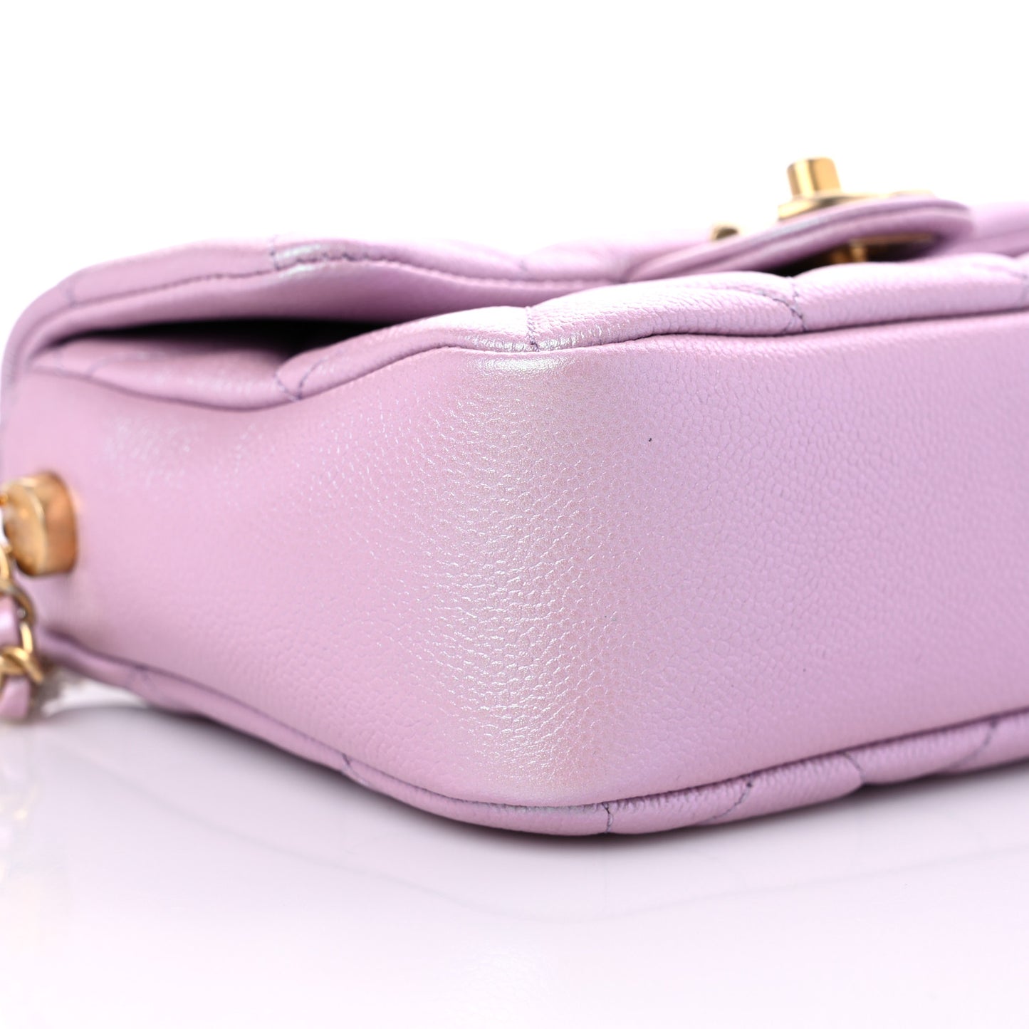 Iridescent Caviar Quilted Mini My Perfect Flap Pink