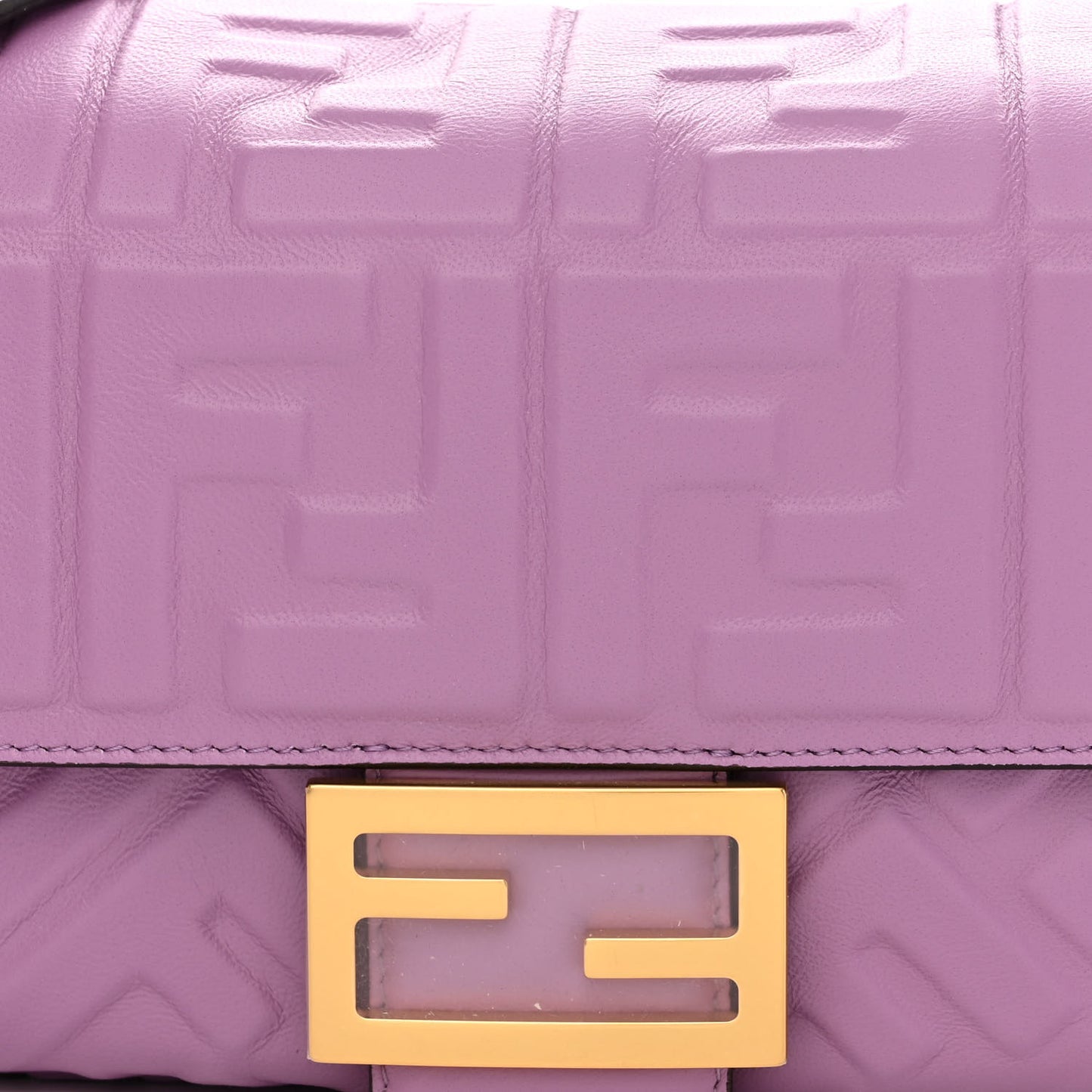 Nappa FF 1974 Embossed Baguette Agapanto