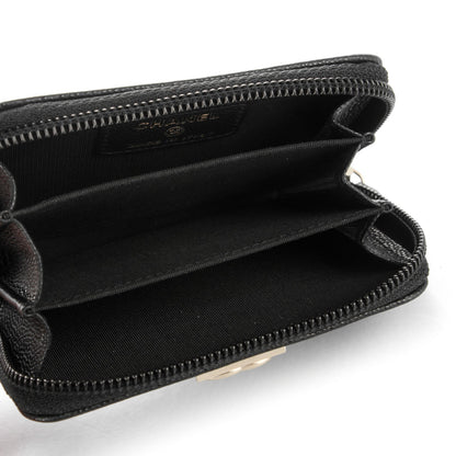 Chanel Caviar Quilted Boy Zip Around Coin Purse Wallet Black 5 of 7