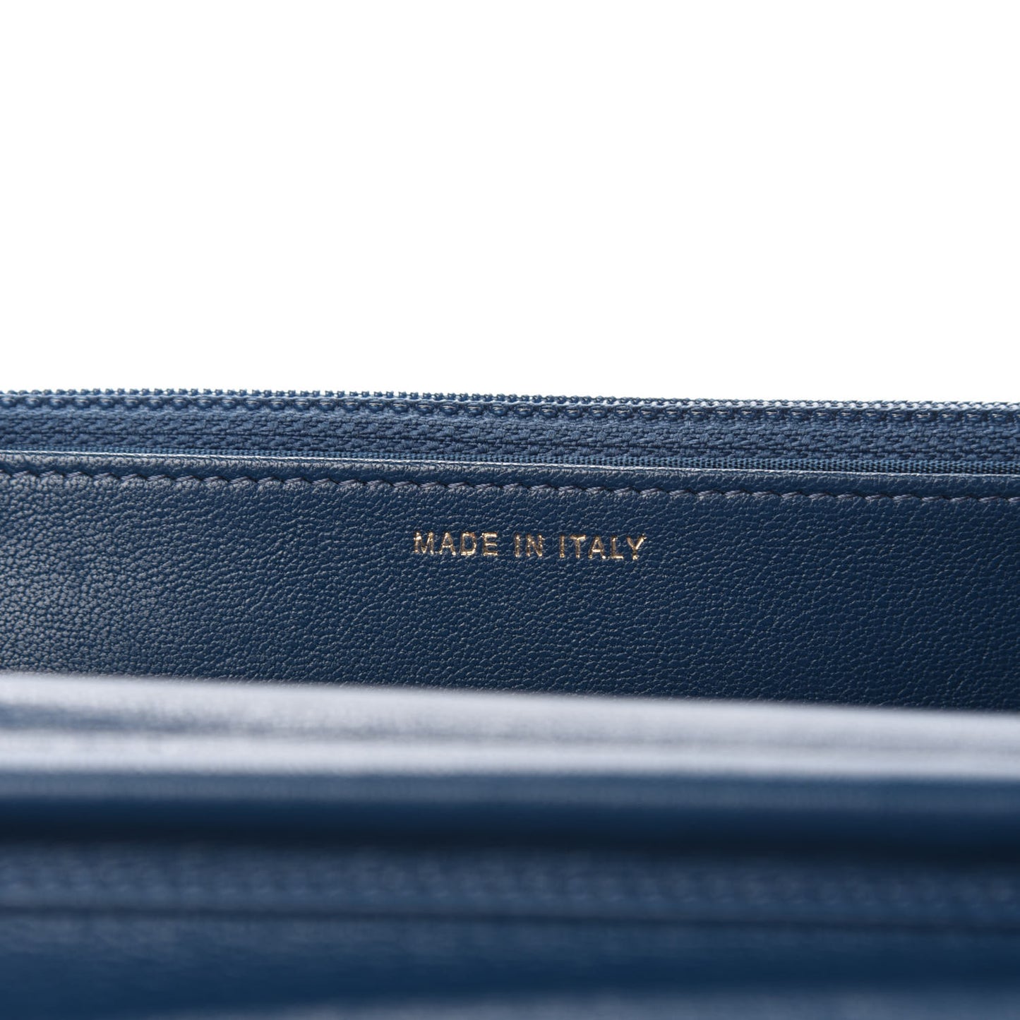 Lambskin Quilted Infinity Wallet On Chain WOC Blue