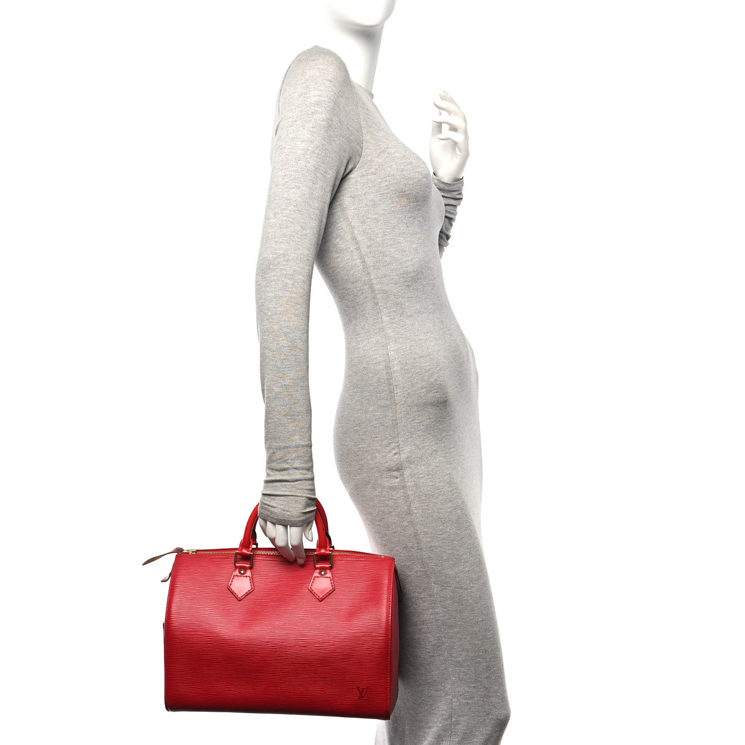 Louis Vuitton Epi Speedy 30 Castillan Red 2 of 13