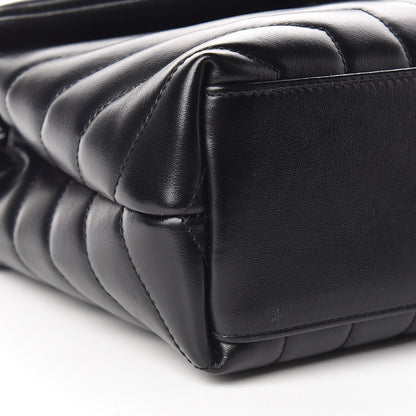 Saint Laurent Calfskin Y Quilted Monogram Small Loulou Chain Satchel Black 10 of 11