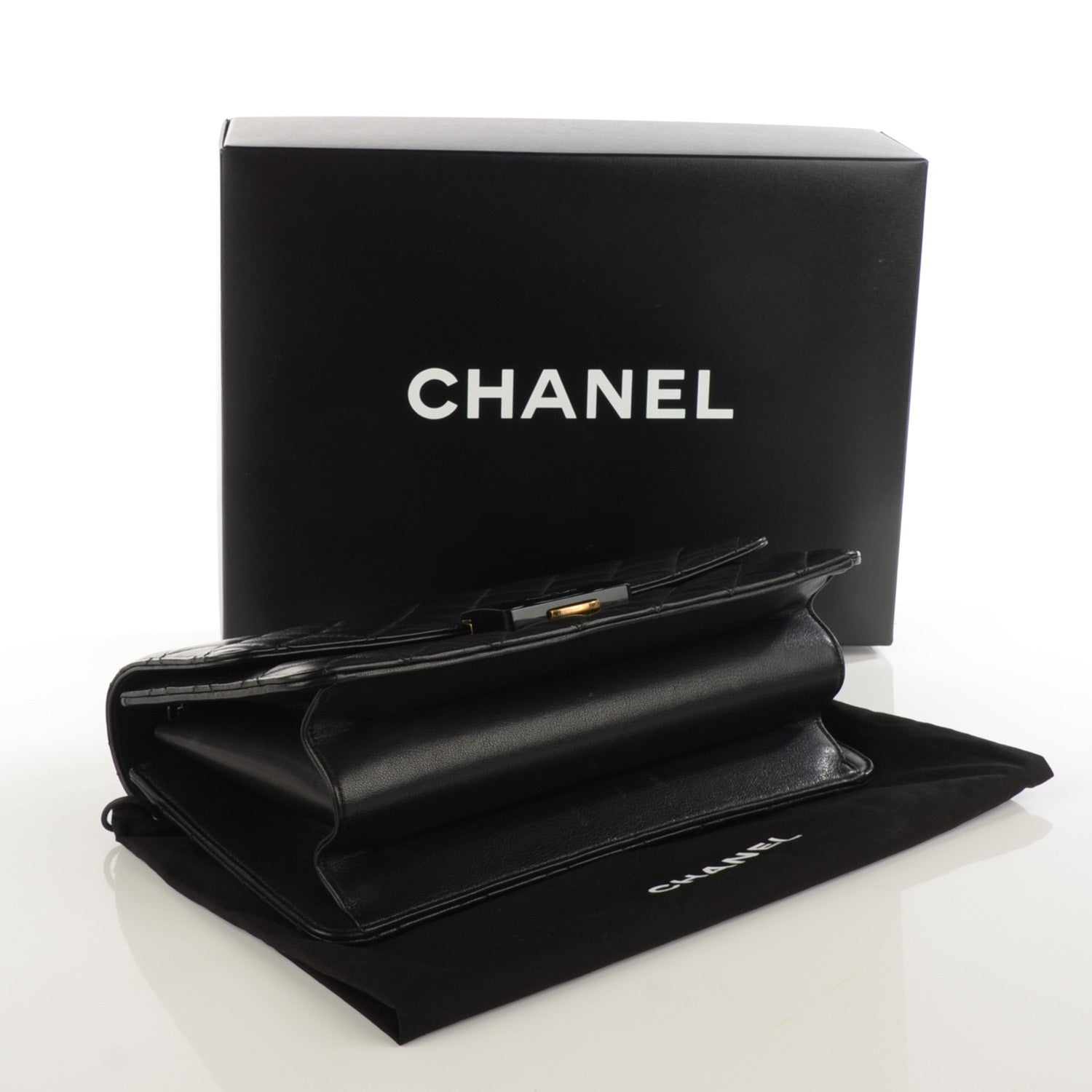 Chanel Sheepskin Quilted Large Beauty Lock Flap Black 4 of 7