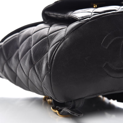 Chanel Lambskin Quilted Drawstring Backpack Black 9 of 10