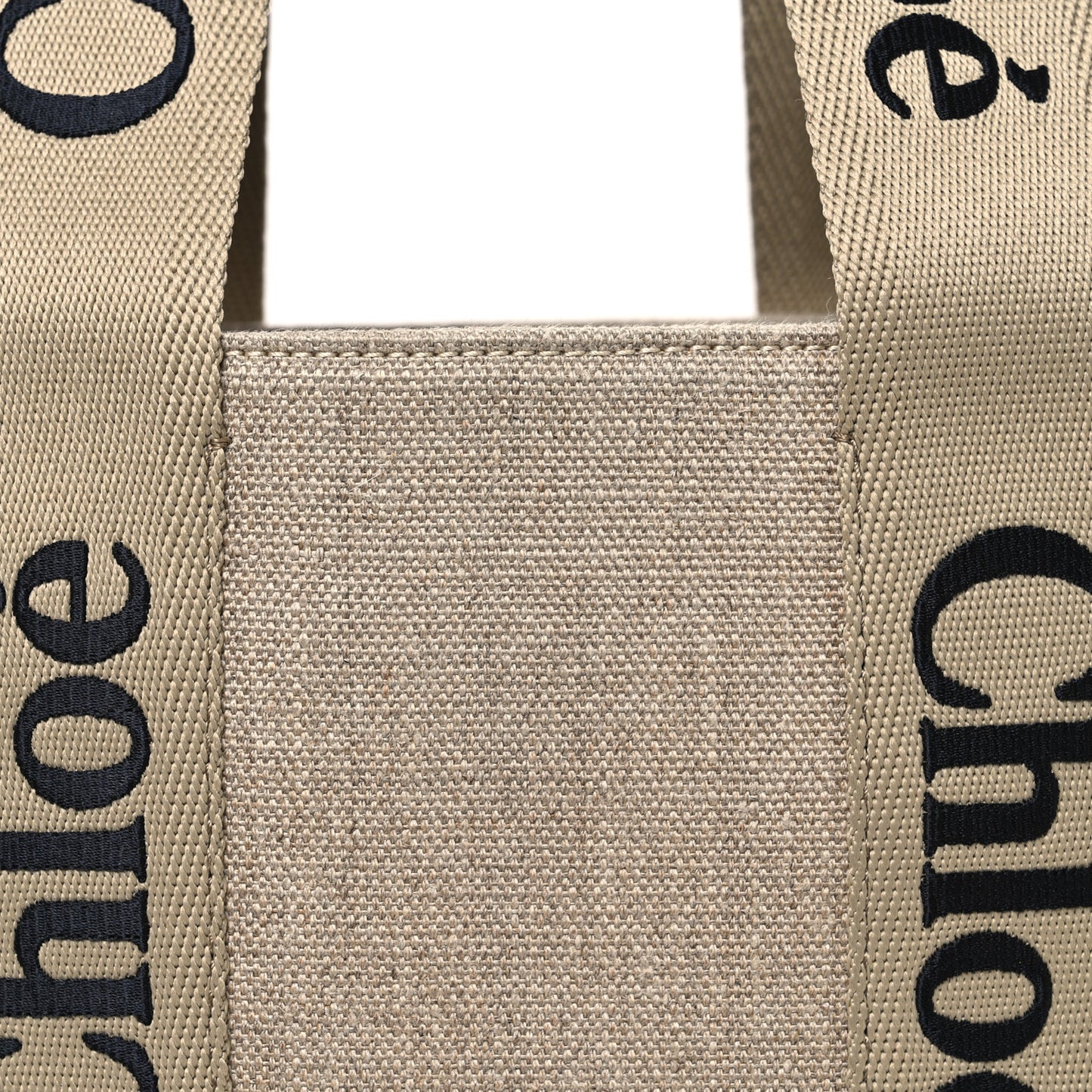 Linen Calfskin Medium Woody Ribbon Tote Bronze Brown