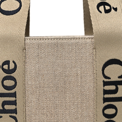 Chloe Linen Calfskin Medium Woody Ribbon Tote Bronze Brown 8 of 10