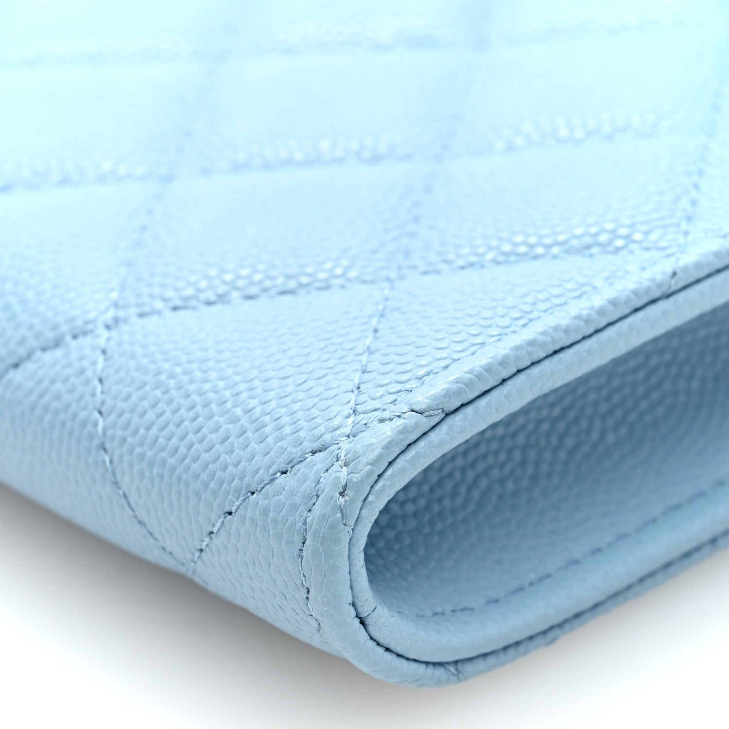 Chanel Caviar Quilted Crystal CC Phone Case With Chain Light Blue 10 of 10