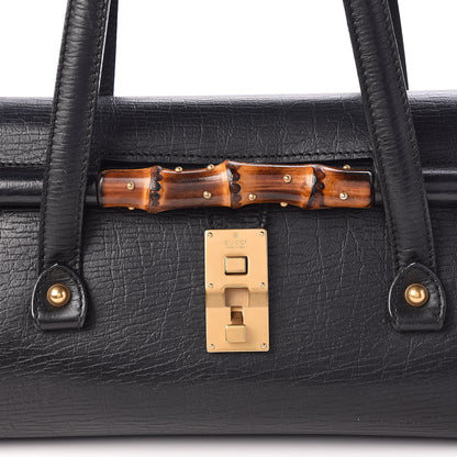 Gucci Calfskin Bamboo Bullet Satchel Black 11 of 11