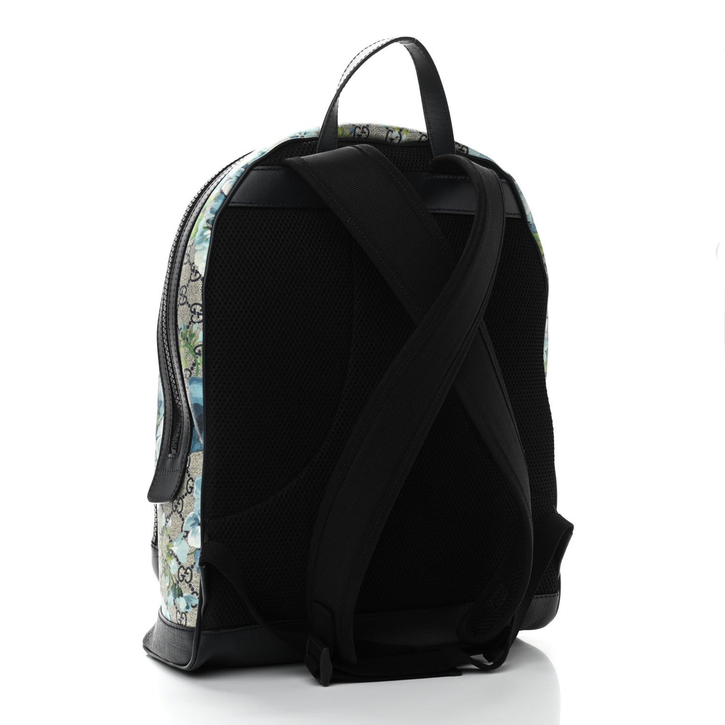 GG Supreme Monogram Blooms Medium Day Backpack Beige Blue Navy