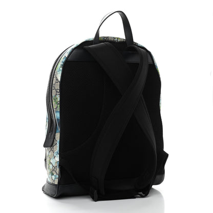 Gucci GG Supreme Monogram Blooms Medium Day Backpack Beige Blue Navy 3 of 10