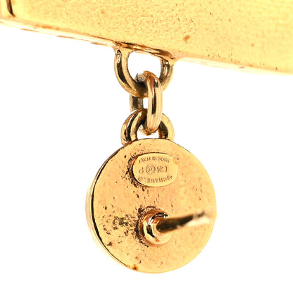 Chanel Metal Enamel CC No 5 Rope Drop Earrings Gold Denim Blue 4 of 5