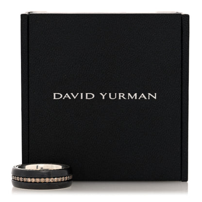 David Yurman Titanium Sterling Silver Diamond Streamline Band Ring 67 12 6 of 6