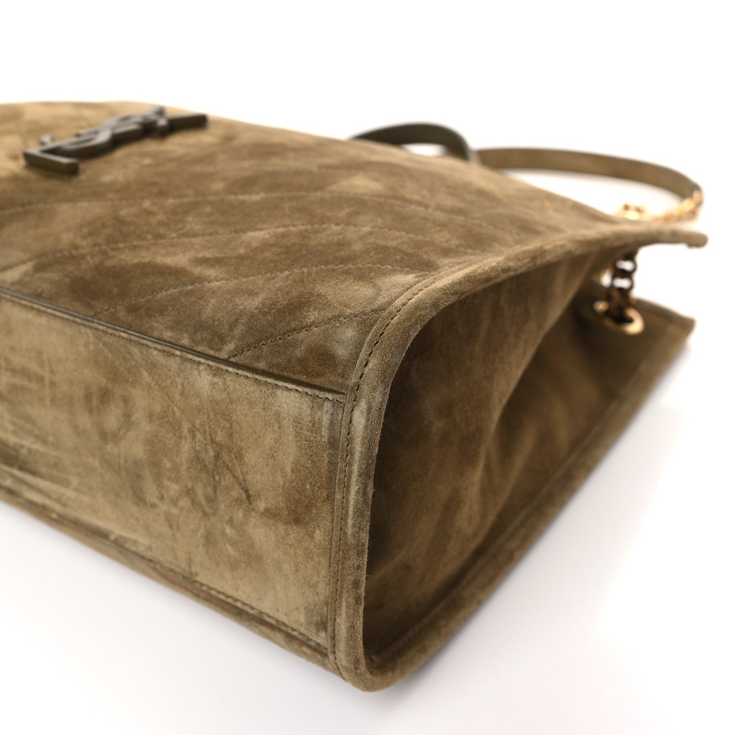Saint Laurent Suede Matelasse Monogram Medium Niki Shopper Tote New Barley 9 of 9