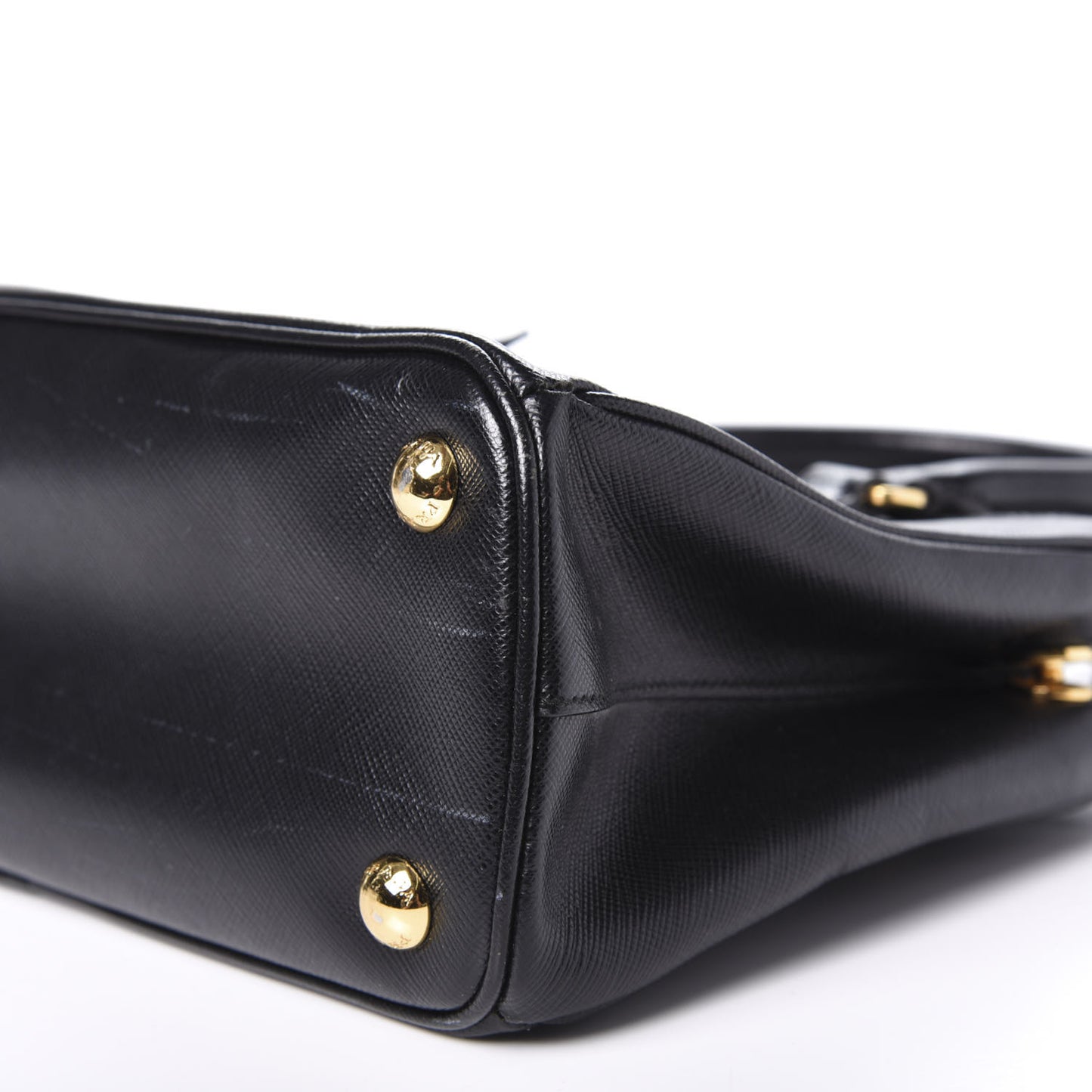 Saffiano Mini Galleria Double Zip Tote Black