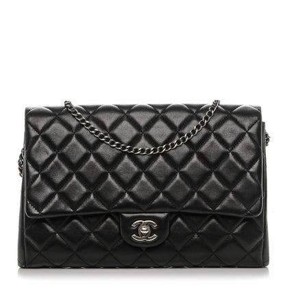 Chanel Lambskin Quilted Clutch With Chain Flap Black 1 of 7