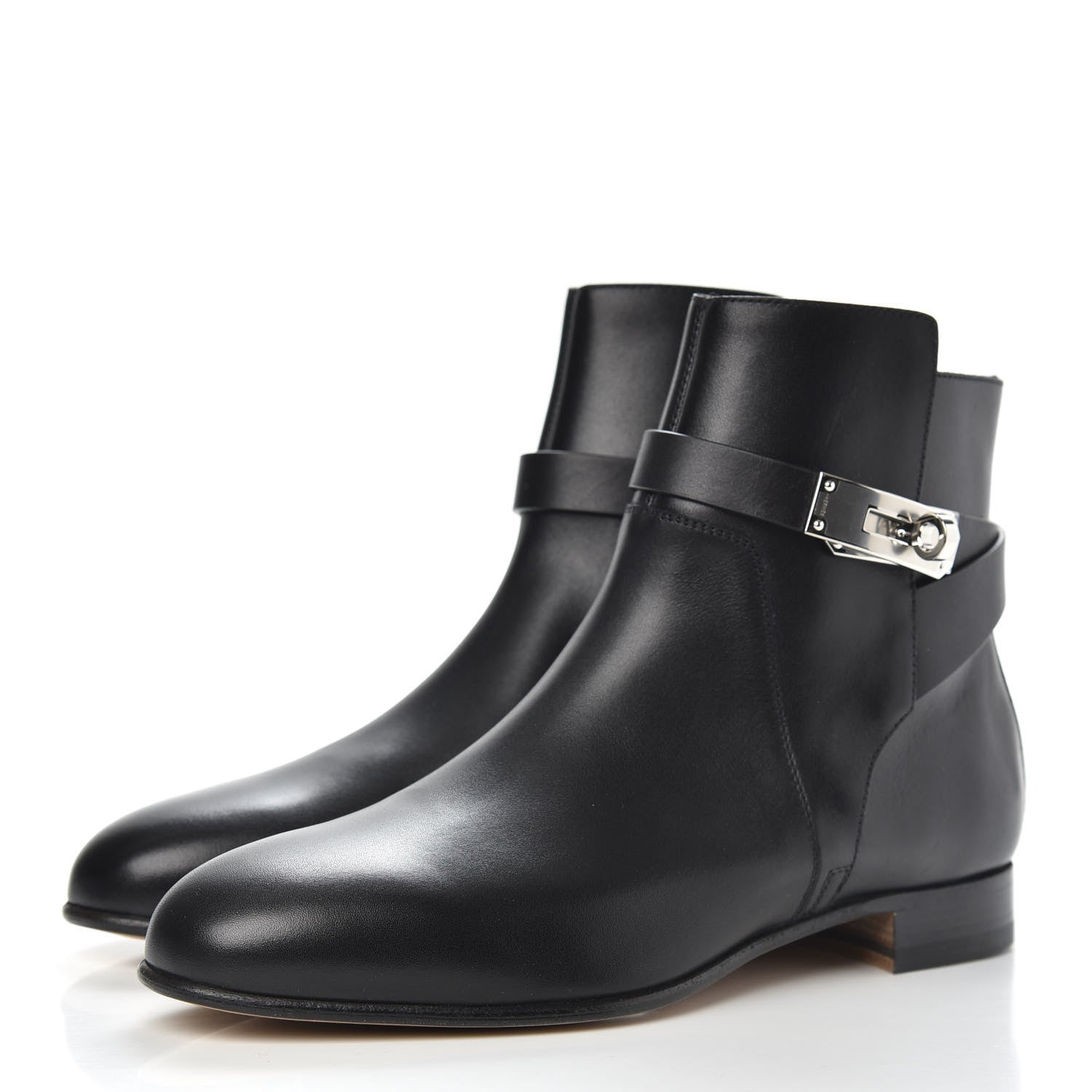 Hermes Calfskin Neo Low Boots 37 Black 3 of 8