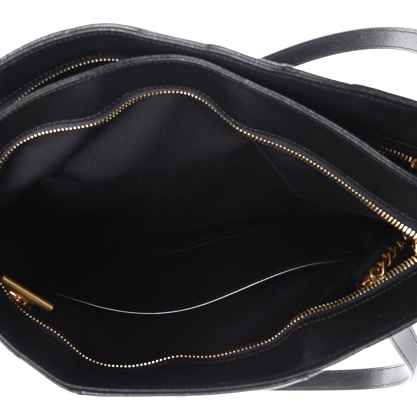 Grain De Poudre Matelasse Chevron Medium Tribeca Shopping Bag Black