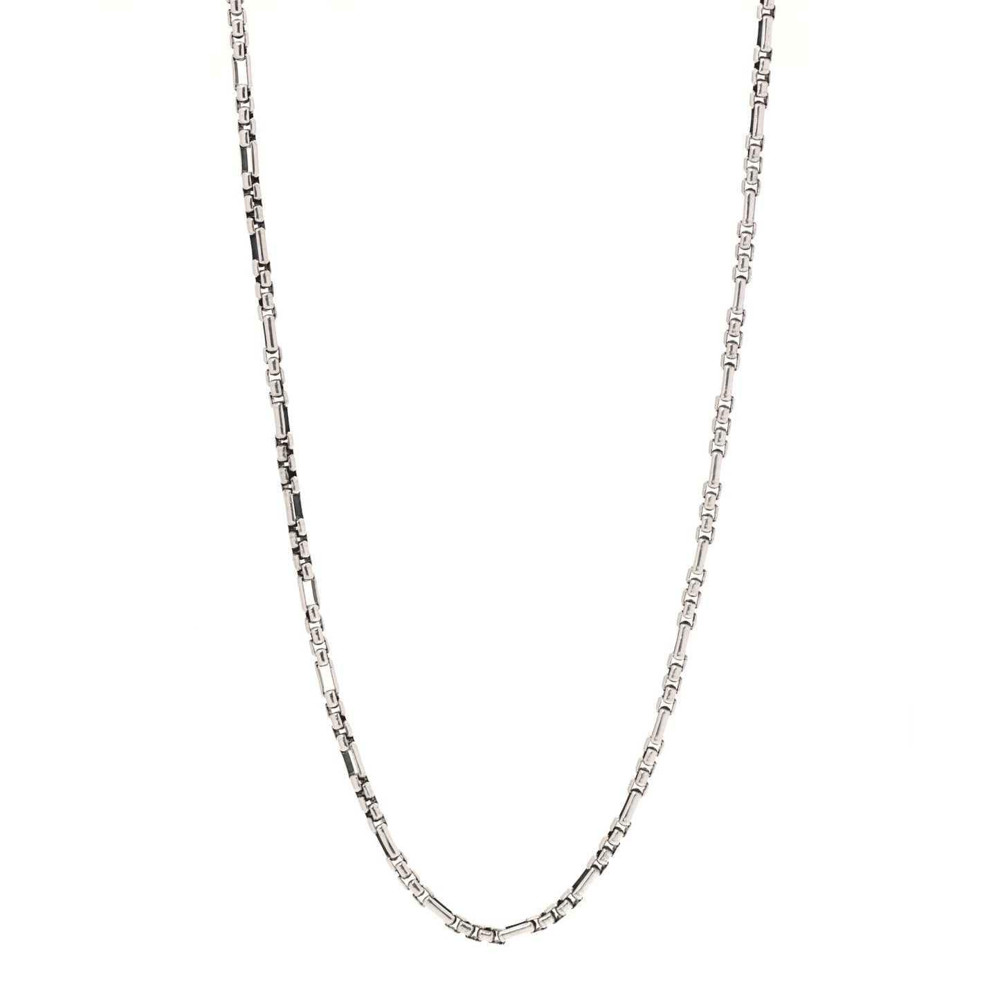 Sterling Silver 3mm Open Station Box Chain Necklace 24"