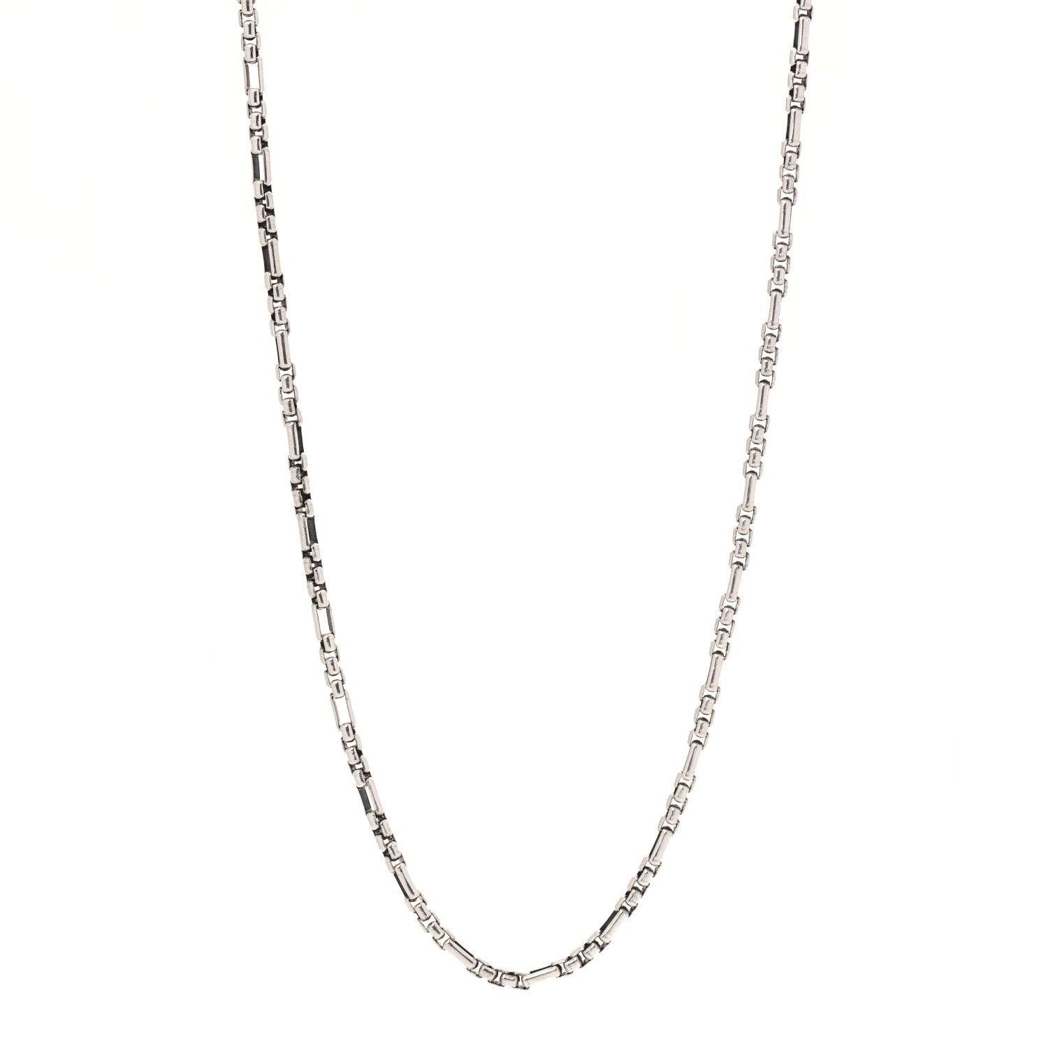 David Yurman Sterling Silver 3mm Open Station Box Chain Necklace 24" 1 of 5