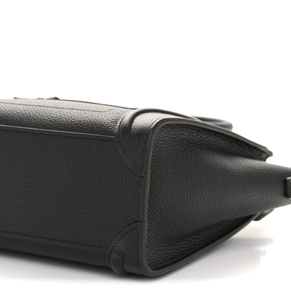 Celine Drummed Calfskin Nano Luggage Black 10 of 12