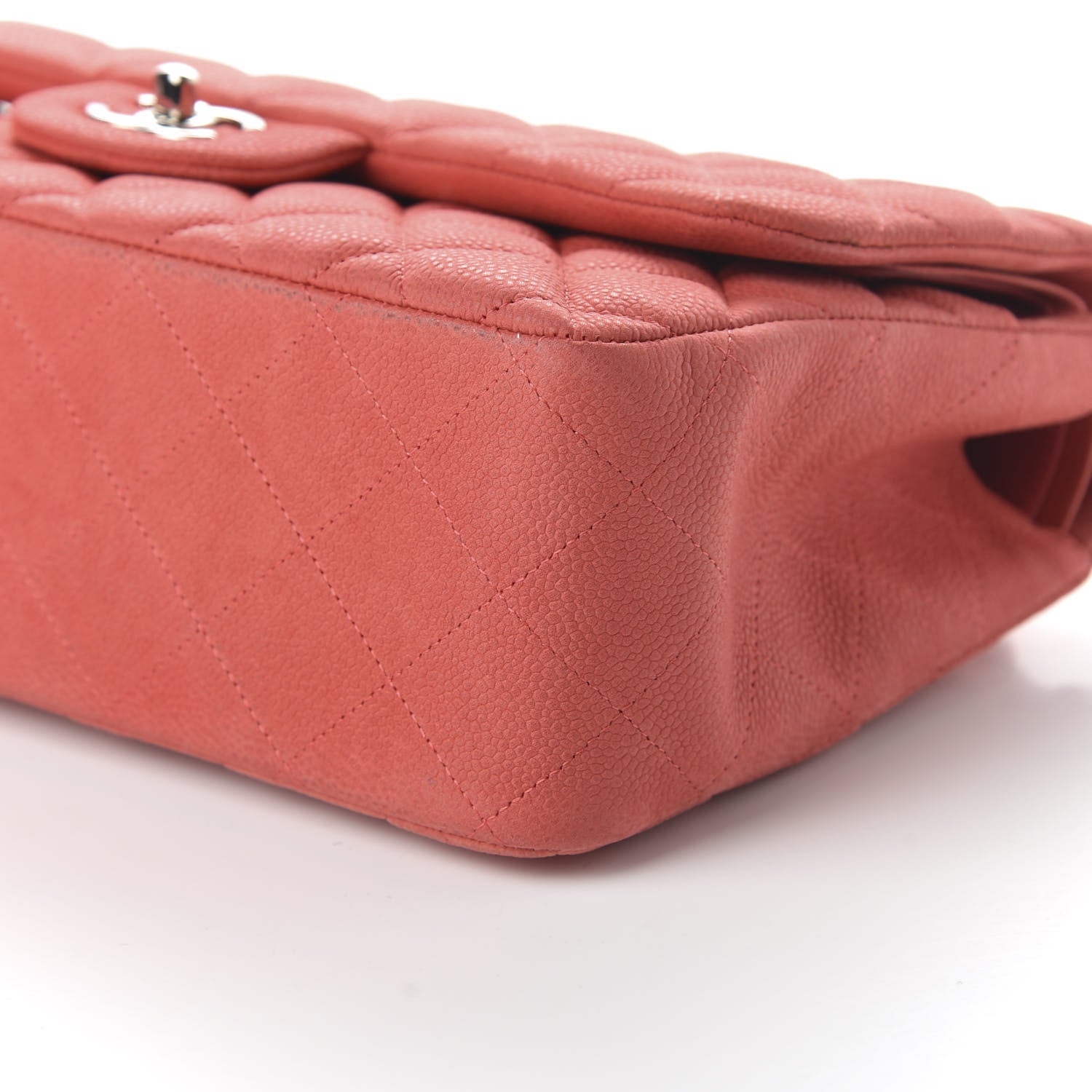 Chanel Iridescent Caviar Quilted Jumbo Double Flap Coral 7 of 11