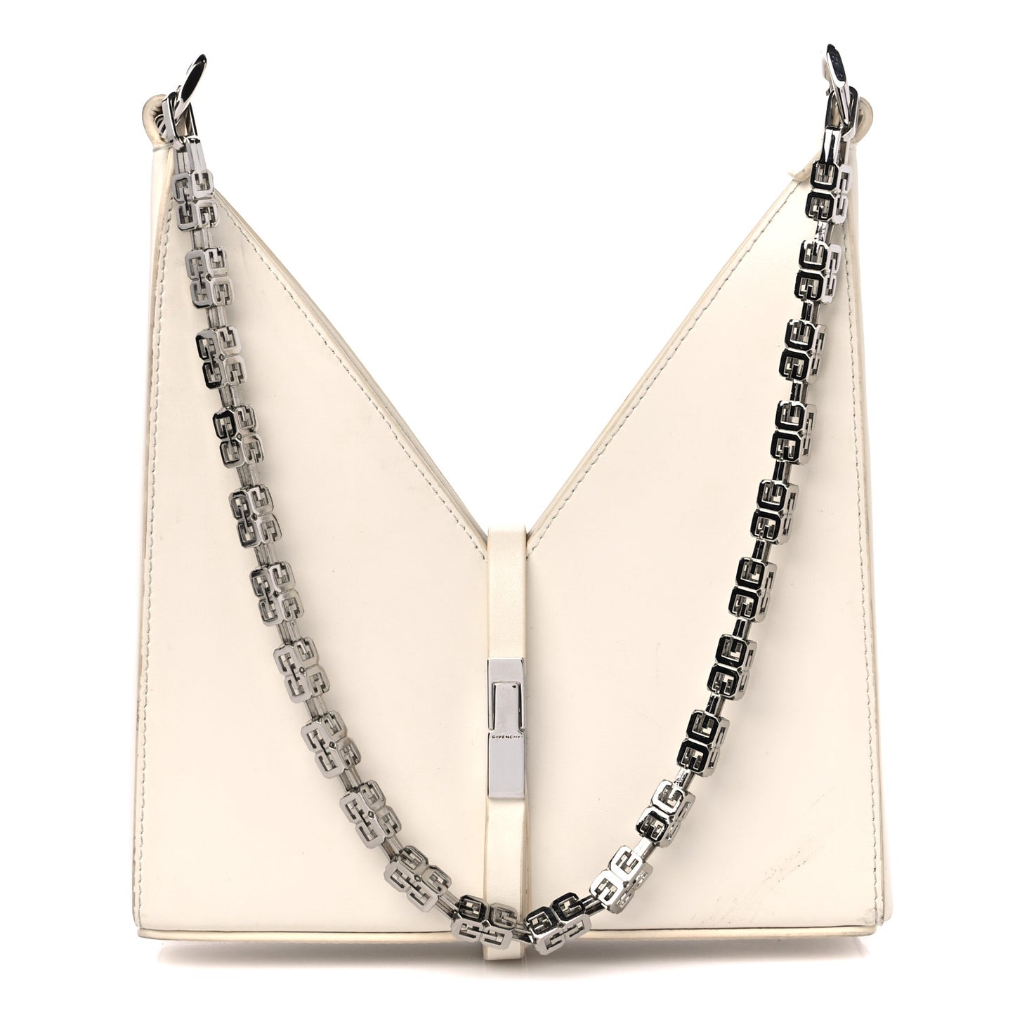 Box Calfskin Mini Cut Out Shoulder Bag Ivory