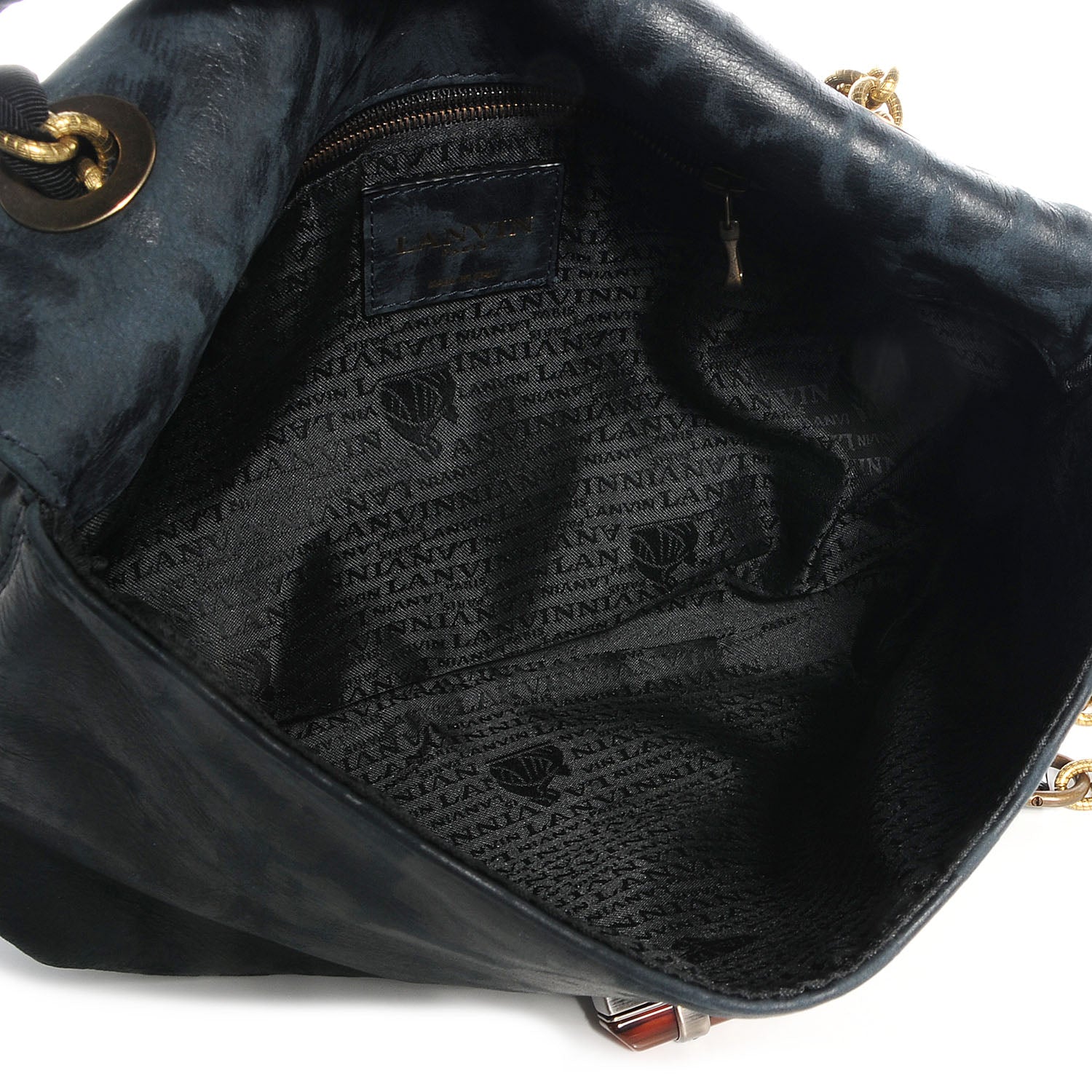 Lanvin Leather Leopard Print Medium Happy Blue 6 of 7