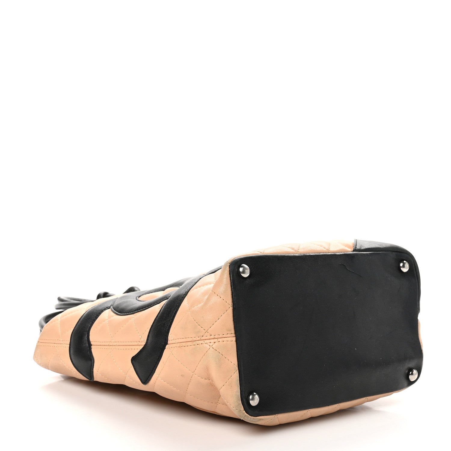 Chanel Calfskin Quilted Medium Cambon Tote Beige Black 4 of 13