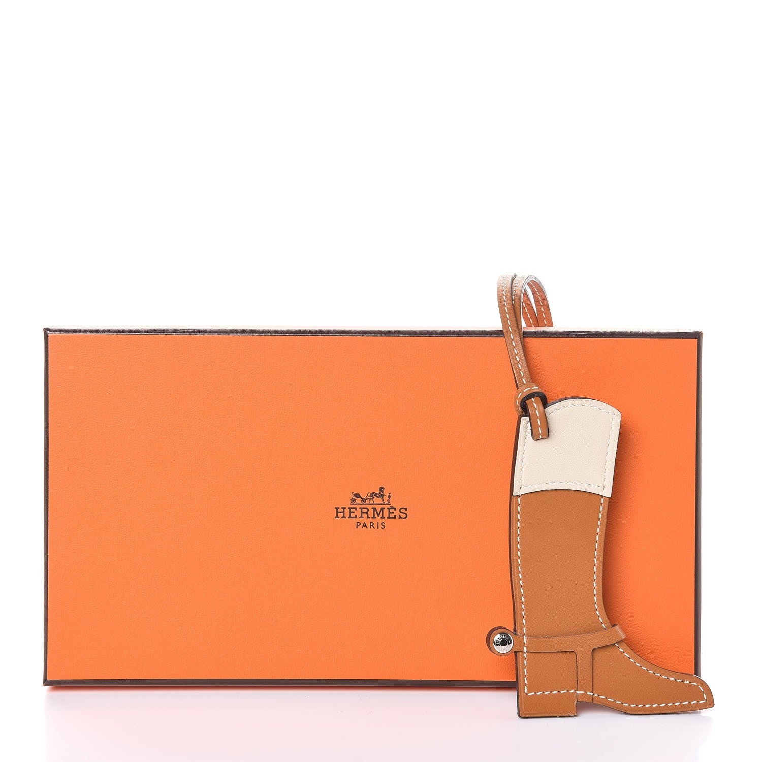 Hermes Box Swift Boot Bag Charm Natural Sable 4 of 4