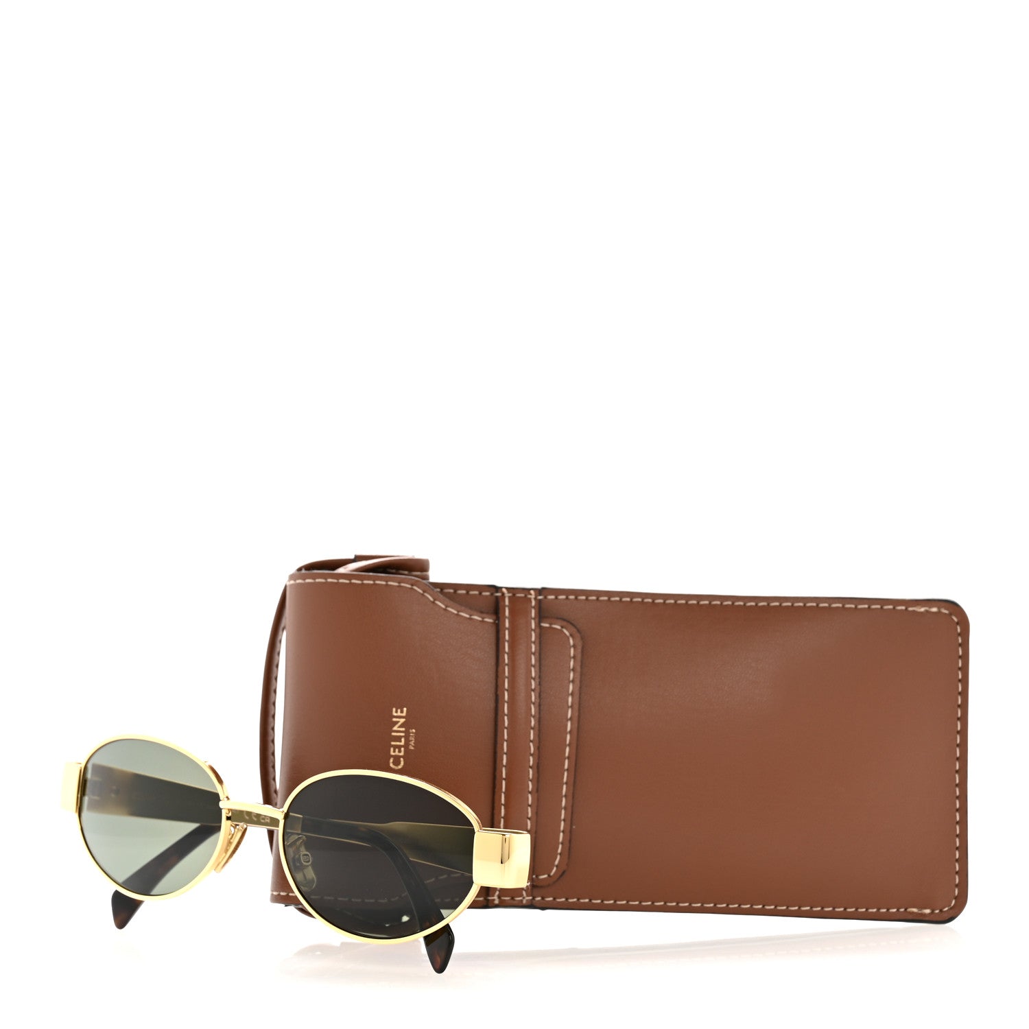 Celine Metal Triomphe 01 Sunglasses CL40235U Gold Green 8 of 8