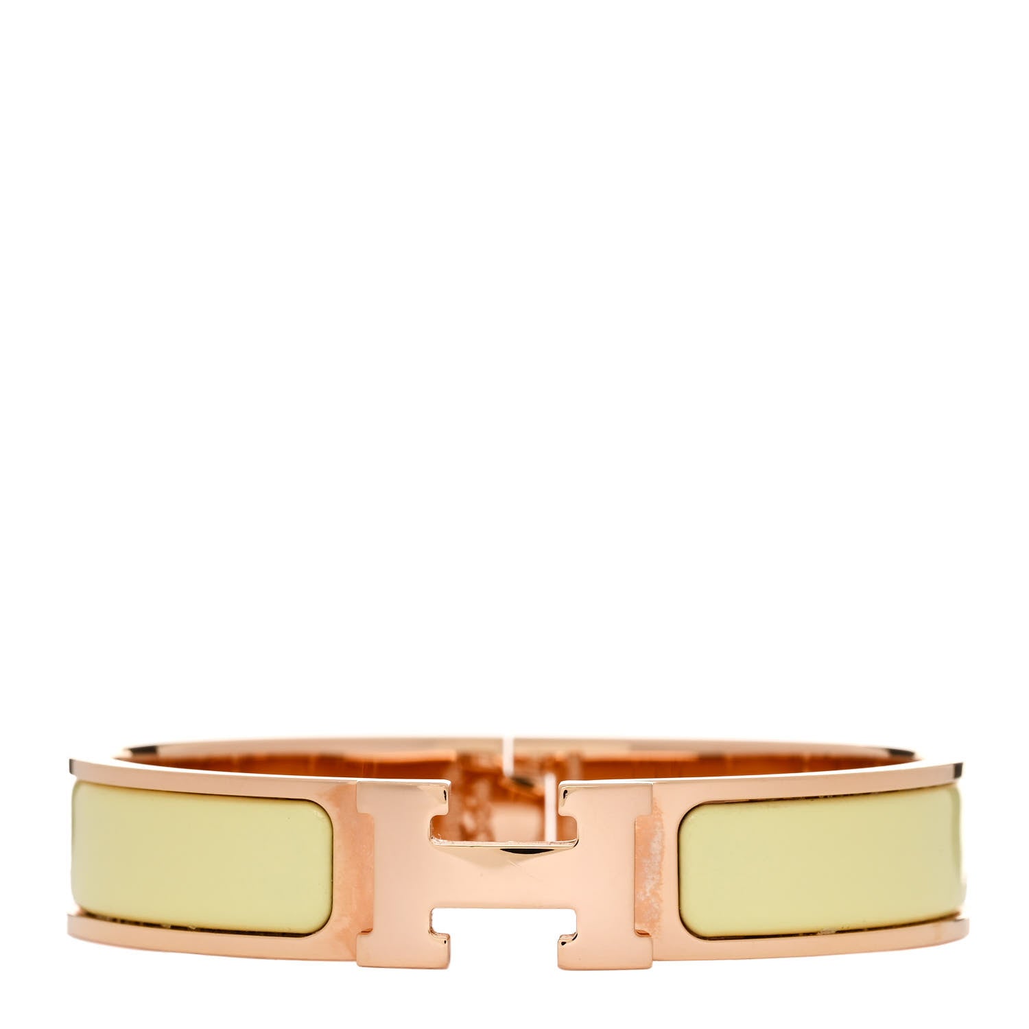 Hermes Enamel Narrow Clic Clac H Bracelet PM Jaune Citron 1 of 4
