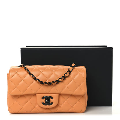 Chanel Lambskin Quilted Mini Rectangular Flap Orange 14 of 14