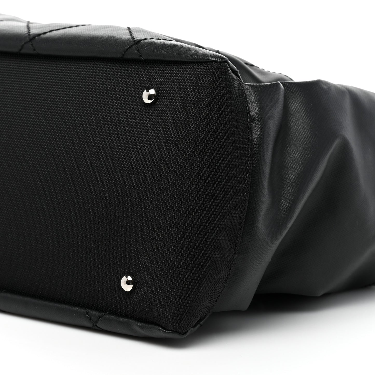 Coated Canvas Quilted Large Paris Biarritz Tote Black