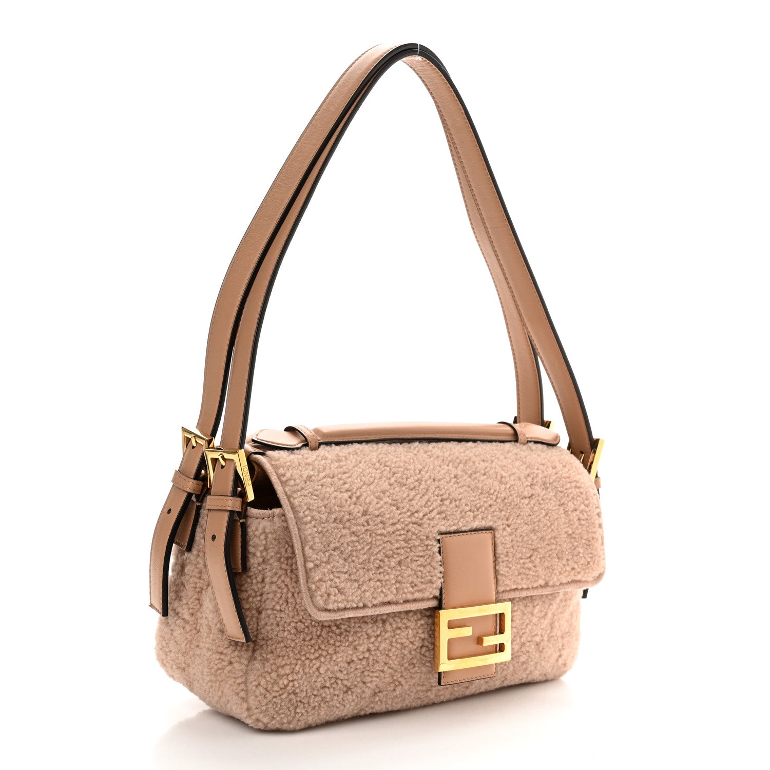 Fendi Shearling Nappa Multi Baguette Rosa Plaster 2 of 10