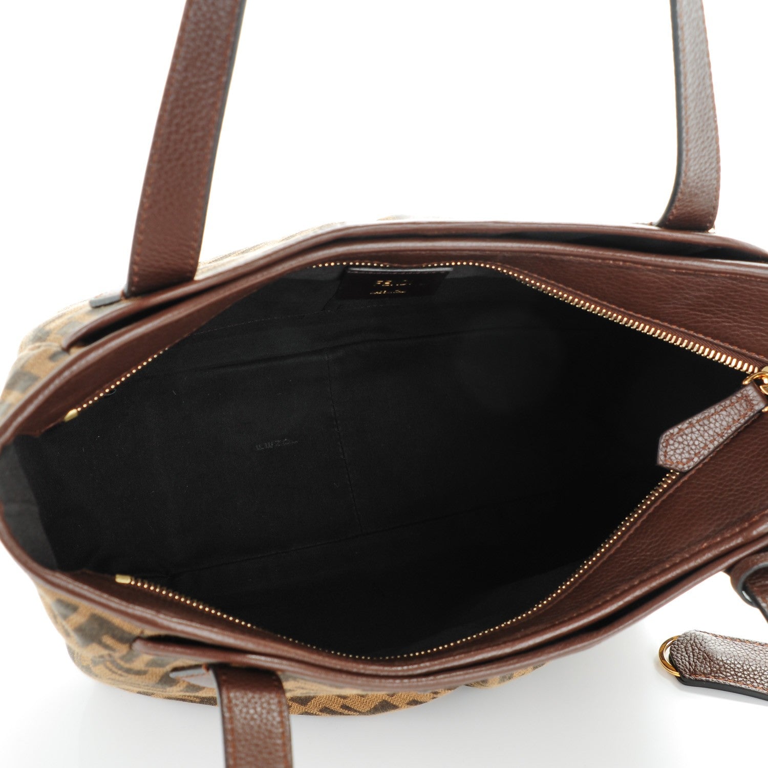 Fendi Zucca Vitello Artic Medium Shopping Tote Tobacco Castagna 5 of 8