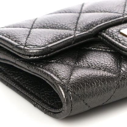 Chanel Metallic Calfskin Quilted Reissue Flap Card Holder Charcoal 10 of 12