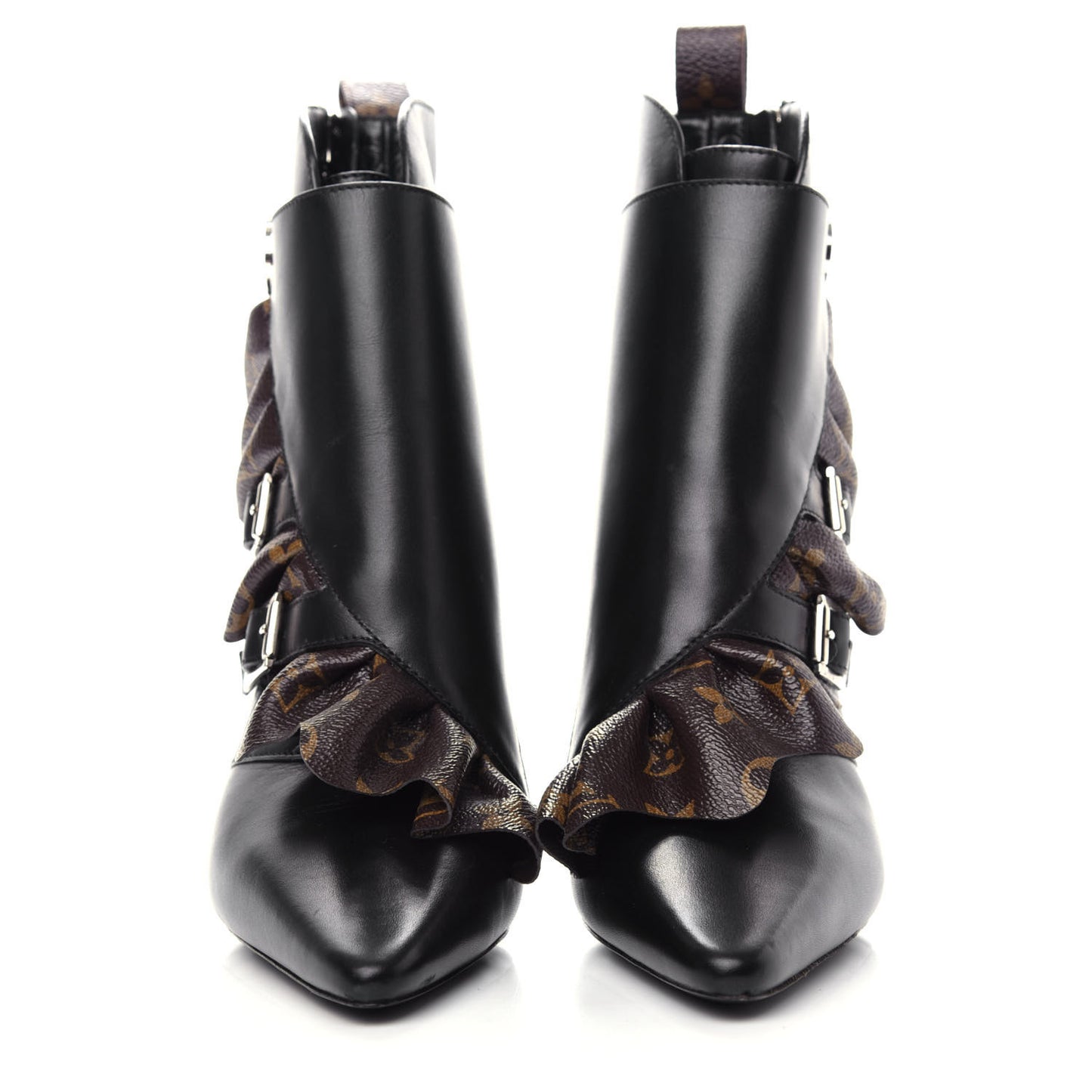 Calfskin Monogram Janet Ankle Boots 38 Black