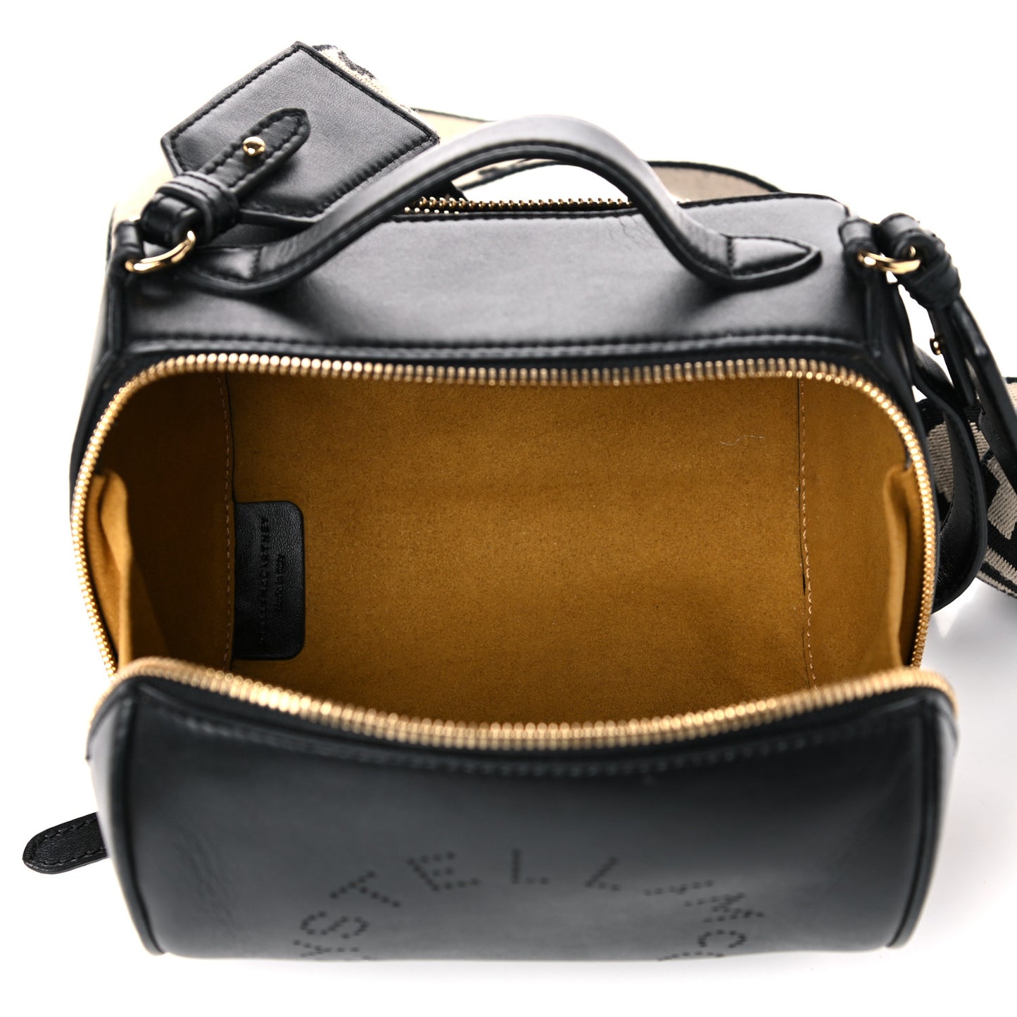 Eco Alter Nappa Perforated Logo Shoulder Bag Black
