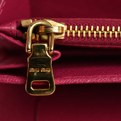 Miu Miu Goatskin Madras Zip Around Wallet Pink 9 of 17