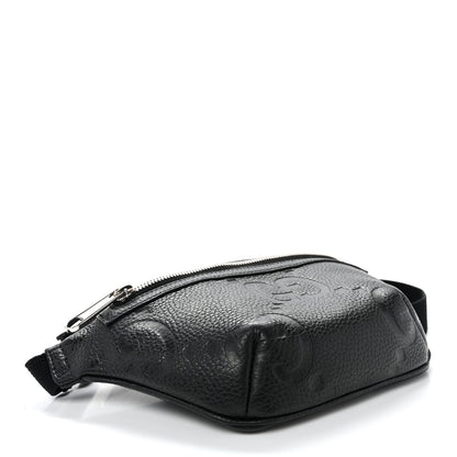 Gucci Piuma Calfskin Jumbo GG Embossed Small Belt Bag Black 4 of 10
