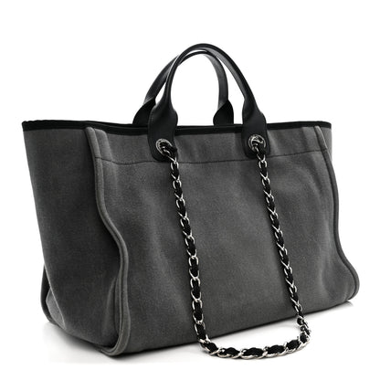 Chanel Canvas Sequin Medium Deauville Tote Charcoal 3 of 11