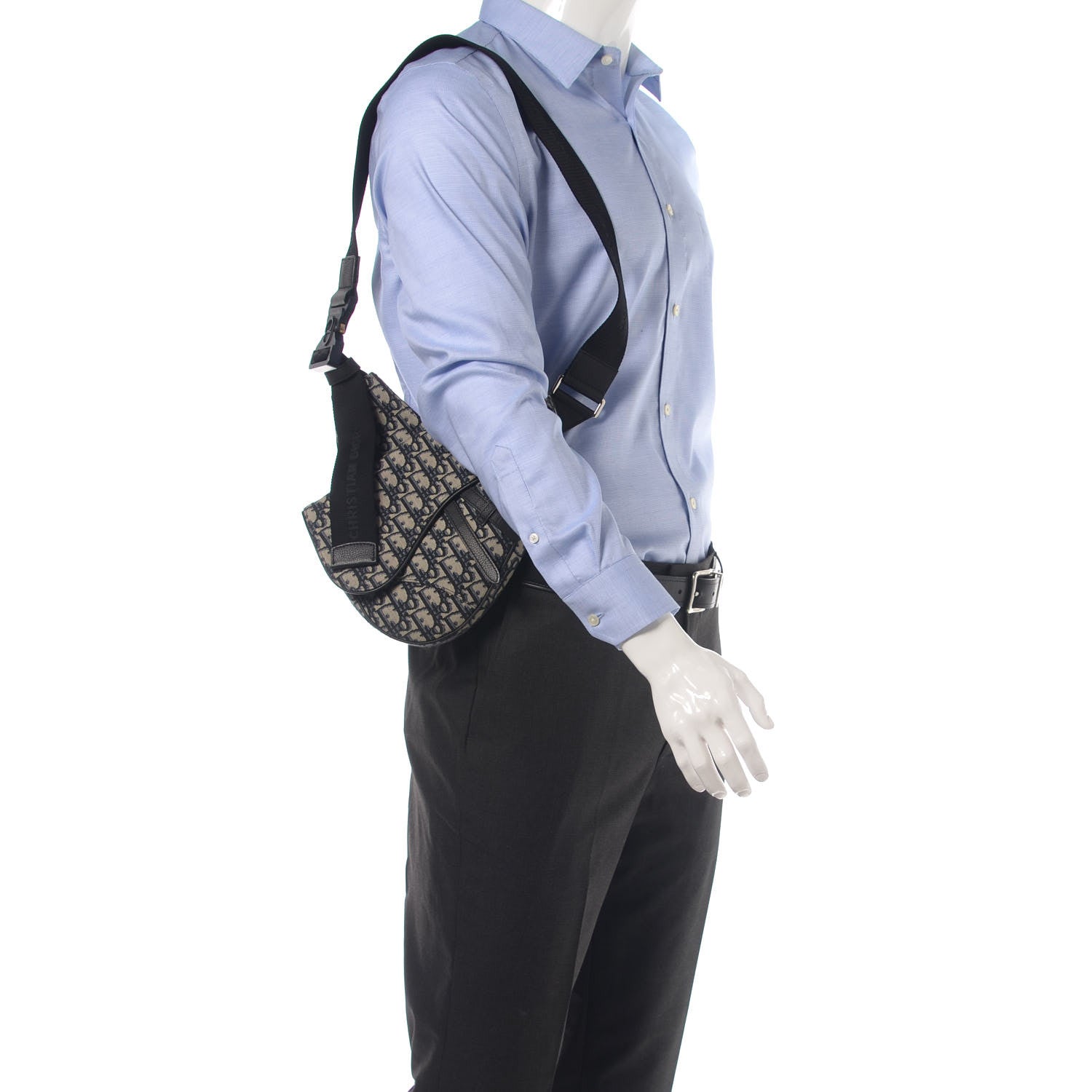 Christian Dior Oblique Saddle Bag Blue 2 of 9