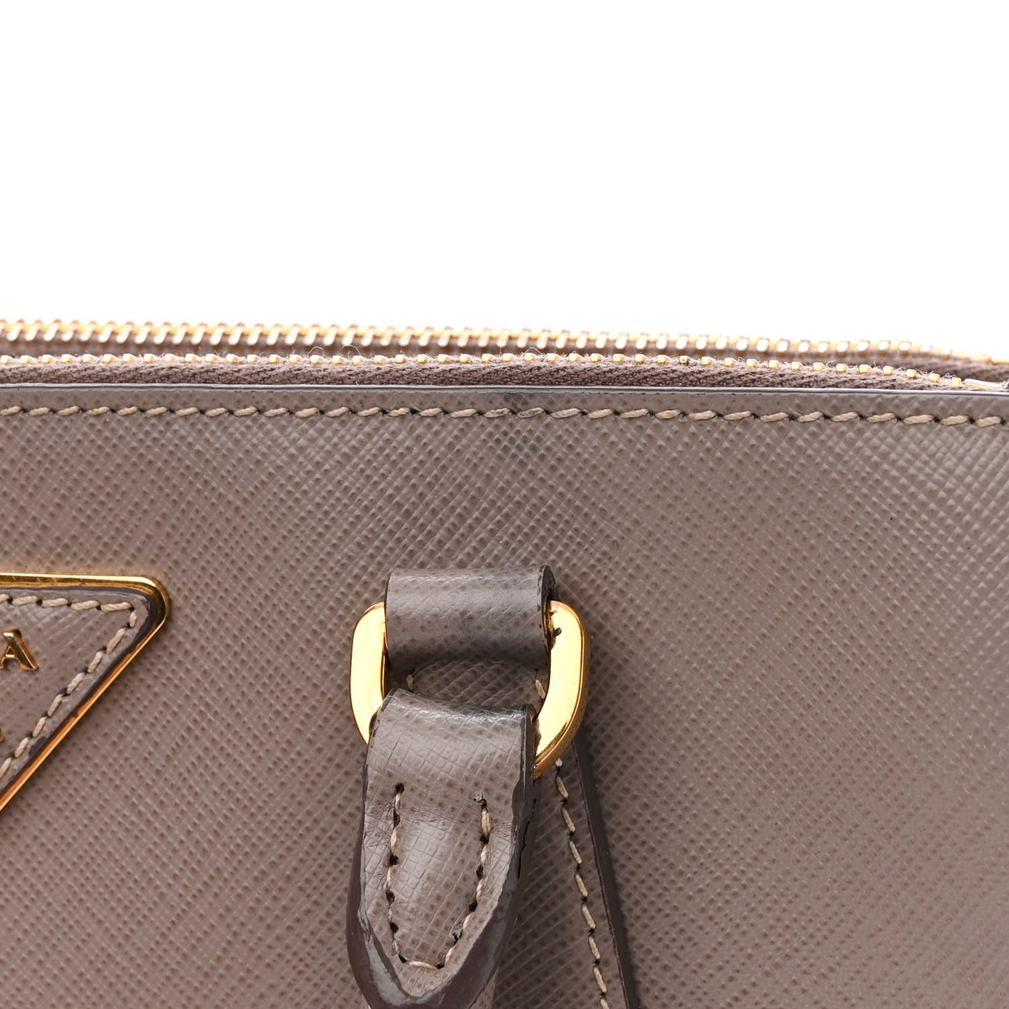 Saffiano Small Galleria Double Zip Tote Argilla