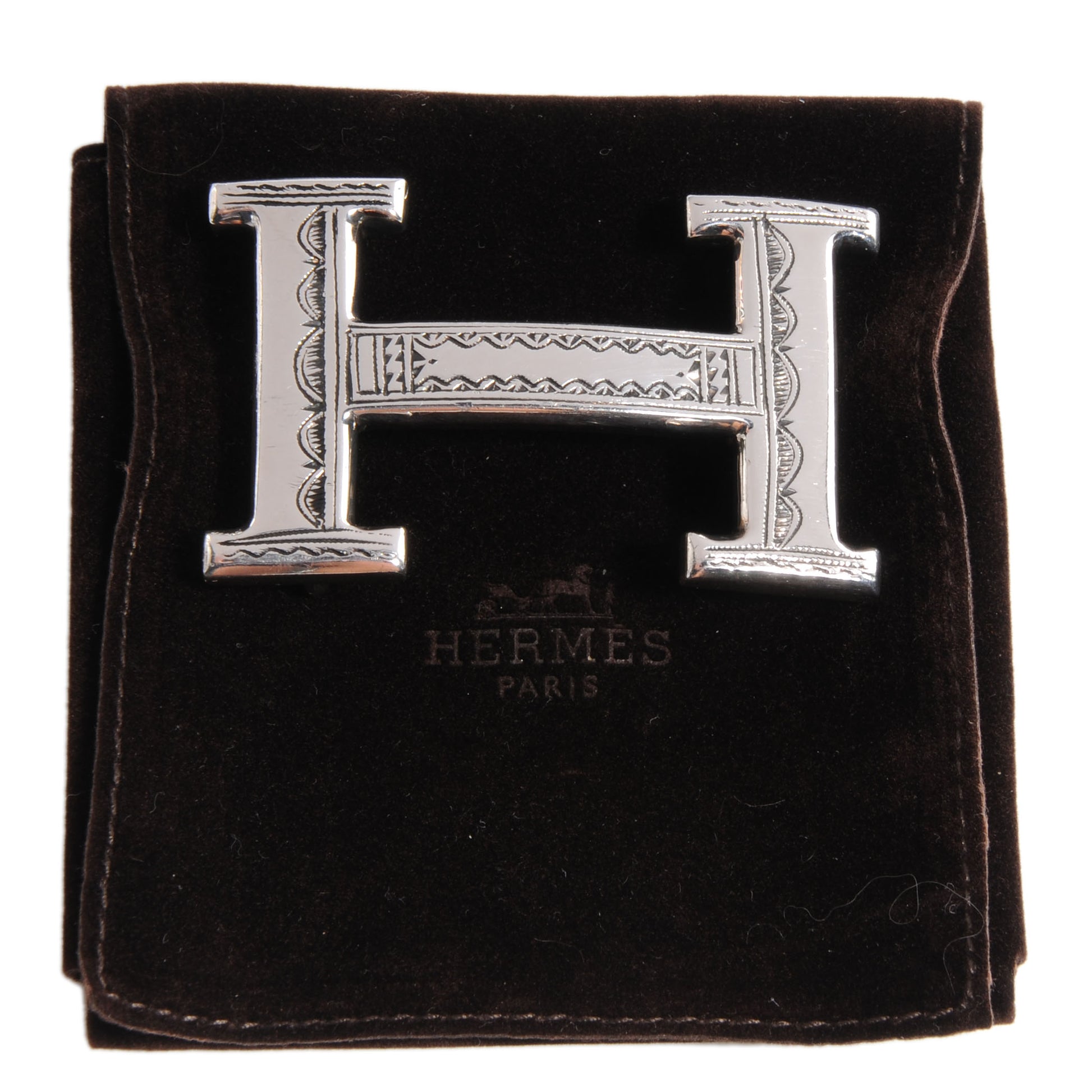 Hermes Sterling Silver Touareg 32mm H Belt Buckle 5 of 5
