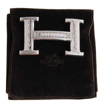 Hermes Sterling Silver Touareg 32mm H Belt Buckle 5 of 5