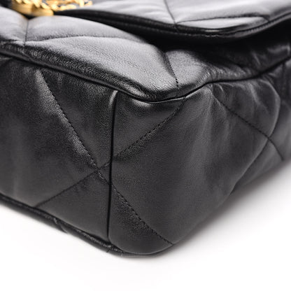 Chanel Lambskin Quilted Large 19 Flap Black 9 of 11