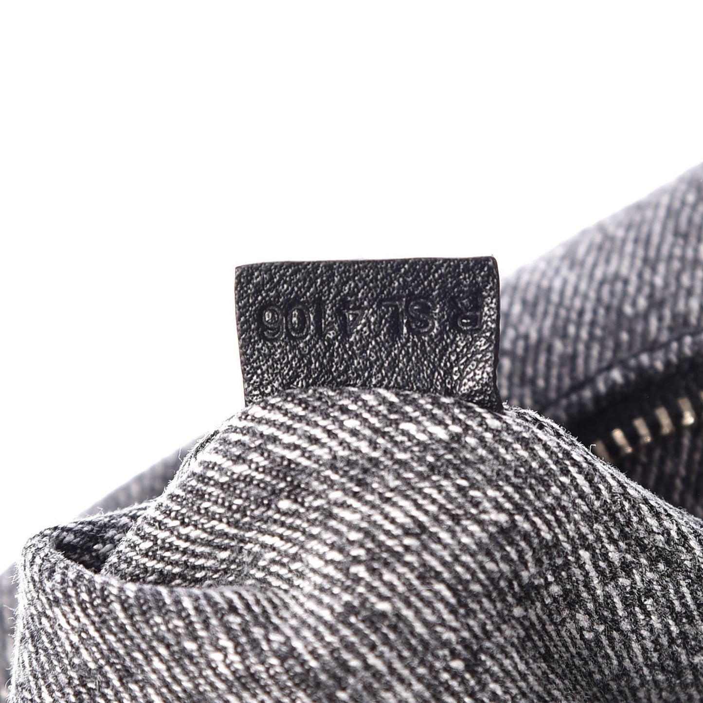 Denim Patchwork Paradise Biker Courier Bag Black